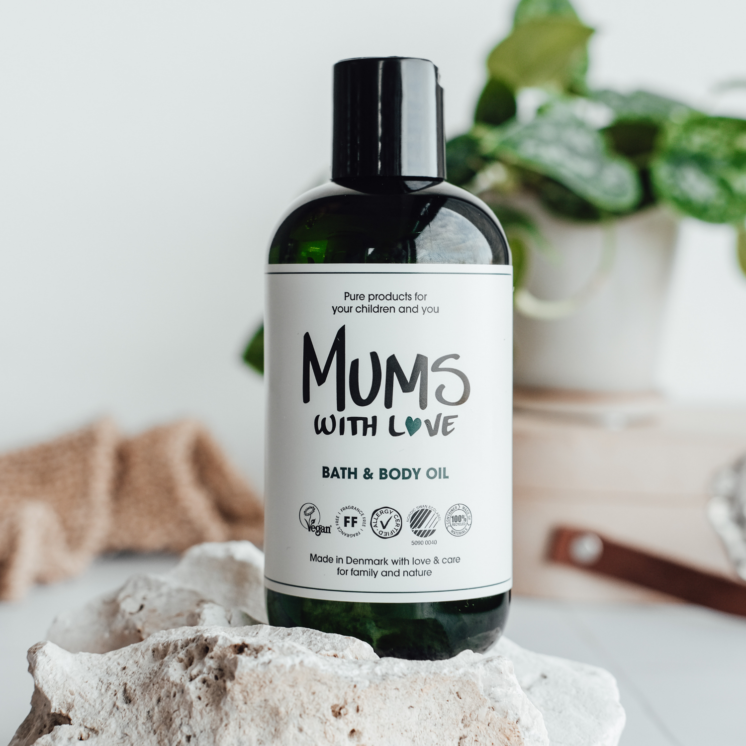 Product picture of MUMS WITH LOVE's Bath & Body Oil on a rock